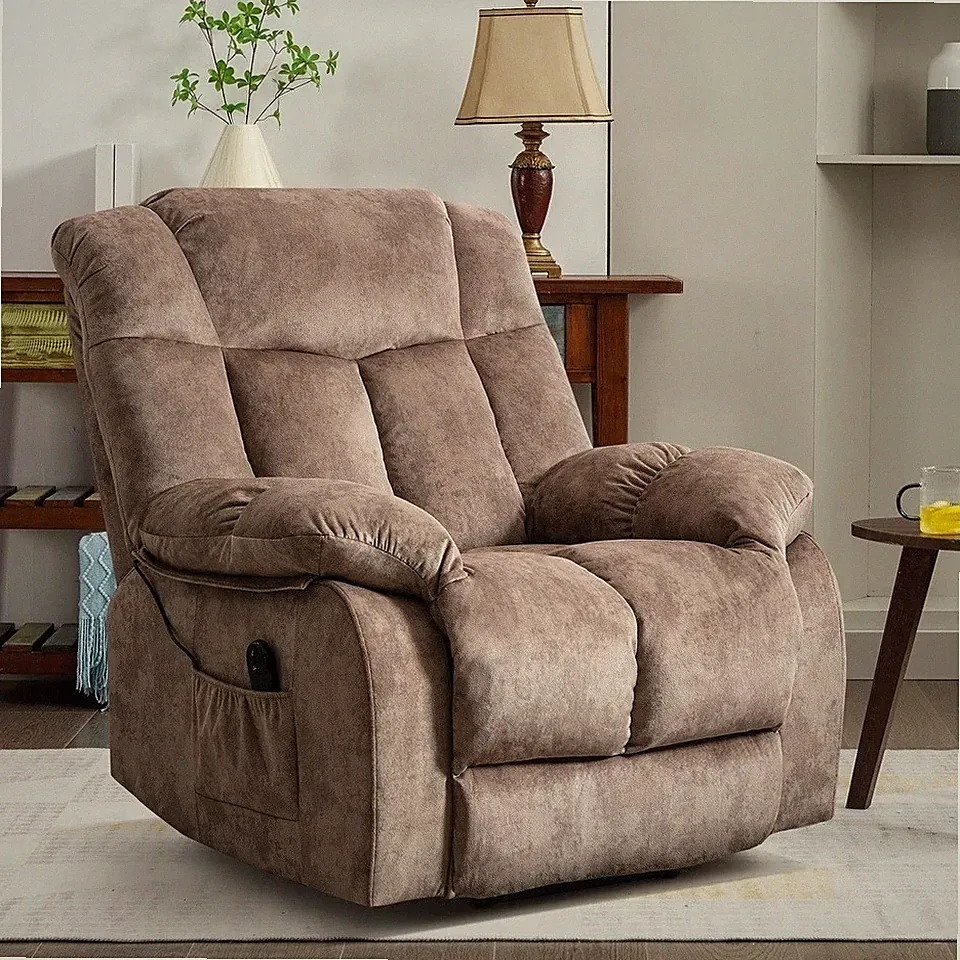 Heavy Duty Beige Power Lift Recliner Overstuffed Armchair Recliners Taupe Brown